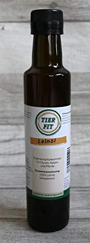 TierFit Leinöl 500 ml kaltgepresst Nahrungsergänzung für Hunde Katzen Pferde Omega-3 Fettsäuren von TierFit