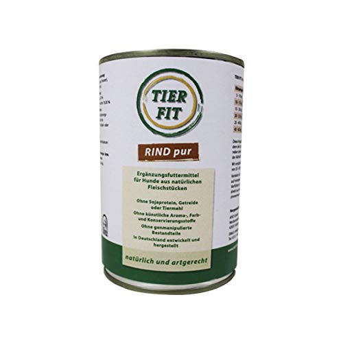 TierFit Rind pur - Rindfleisch ohne Zusätze Rein-Fleisch-Dose Hund 6 x 800 g Spar-Pack von TierFit