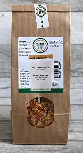 TierFit Süßkartoffelwürfel getrocknet 1 kg zur Fleischfütterung glutenfrei Naturprodukt Hundefutter Barf von TierFit