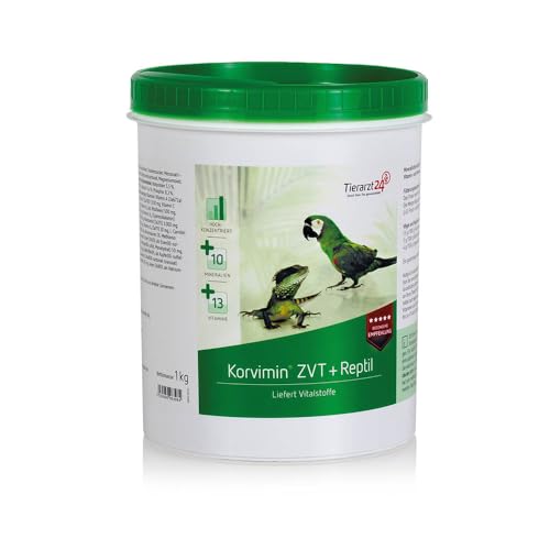 Tierarzt24 KORVIMIN ZVT + REPTIL bietet die optimale Nährstoffversorgung für Ziervögel, Tauben & Reptilien - Zur kurzfristigen Vitamin- und Mineralstoffversorgung. Weltweit im Einsatz - 1 kg von Tierarzt24