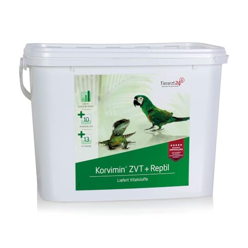 Tierarzt24 KORVIMIN ZVT + REPTIL bietet die optimale Nährstoffversorgung für Ziervögel, Tauben & Reptilien - Zur kurzfristigen Vitamin- und Mineralstoffversorgung. Weltweit im Einsatz - 5 kg von Tierarzt24
