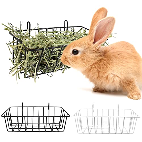 TiereCare Kaninchen-Heu-Futterspender – 2 Stück langlebiges Metallgestell Heuhalter für Meerschweinchen, Kleintiere, Grasregal für Hasen, Chinchilla-Käfig, reduziert Unordnung, 22,9 x 10,2 x 7,6 cm von Tierecare