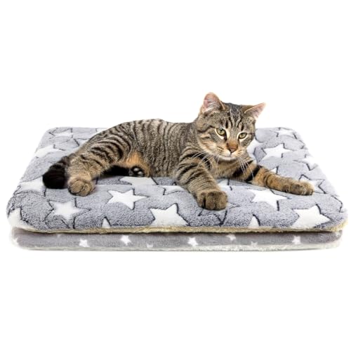 Tierecare Katzendecke für Indoor-Katzen, ultraweich und warm, beruhigendes Katzenbett, Fleece-Haustiermatte für Angst und Stress, waschbar, 2 Stück von Tierecare