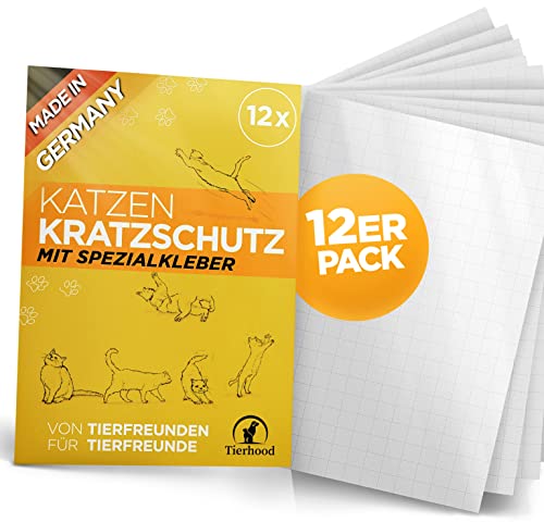 Tierhood Kratzschutz Katze - Selbstklebende Anti Kratz Folie für Katzen - Kratzschutz für Sofa Wand Tür und Möbel - Kratzfolie Katze - Katzen Kratzen abgewöhnen leicht gemacht - Made in Germany von Tierhood