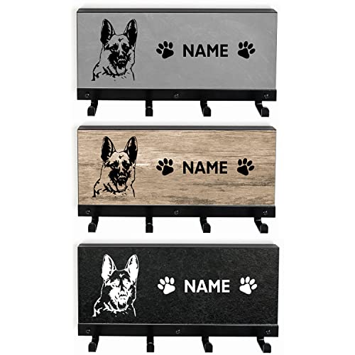 Tierisch-tolle Geschenke Deutscher Schäferhund Leinengarderobe für Hunde Hundegarderobe Leinenhalter Dogstation | mit Wunschnamen personalisiert von Tierisch-tolle Geschenke