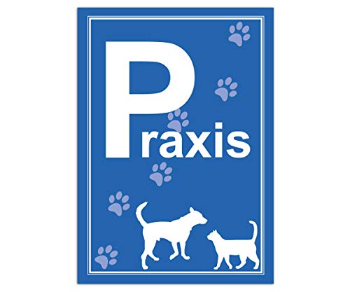 Parkplatzschild Tierarztpraxis - Hund Katze Pfote (Hartschaum) von Tierisch werben