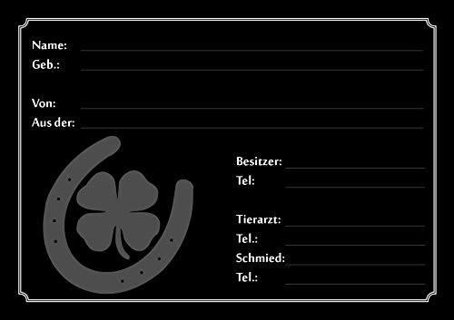Tierisch werben Boxenschild Stallschild Stalltafel Hufeisen Kleeblatt Glück DIN A4 (Hartschaum) von Tierisch werben