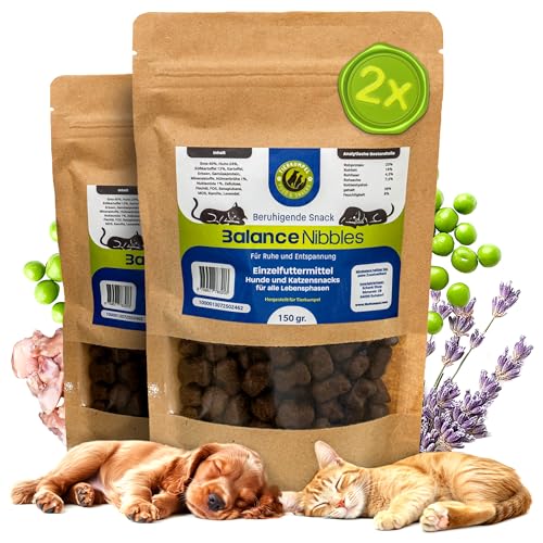 Tierkumpel Food & Snack - 300g Beruhigende Leckerlis für Hund und Katze - Natürliche Beruhigung mit Lavendel und Kamille bei Stress, Angst und Nervosität - Hunde Leckerlie probiotisch zur Entspannung von Tierkumpel Food & Snack