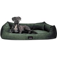 Tierlando ® BRUCE VELOURS Orthopädisches Hundebett Soft grün 1,1 m, 25 cm, 90 cm von Tierlando