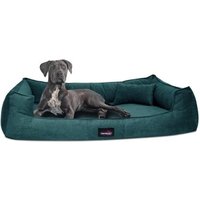 Tierlando ® BRUCE VELOURS Orthopädisches Hundebett Soft petrol 1,1 m, 25 cm, 90 cm von Tierlando