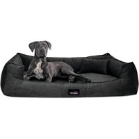 Tierlando ® BRUCE VELOURS Orthopädisches Hundebett Soft schwarz 1,1 m, 25 cm, 90 cm von Tierlando