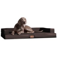 Tierlando ® Orthopädisches Design Hundesofa GIBSON VISCO Kunstleder kubische Form braun 1 m, 22 cm, 80 cm von Tierlando