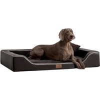 Tierlando ® Orthopädisches LUXUS-Hundebett MELODY LATEX Soft Kunstleder Velours schwarz 85 cm, 22 cm, 60 cm von Tierlando