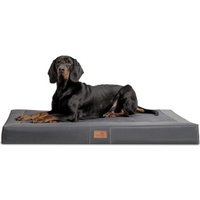 Tierlando ® OSCAR VISCO Orthopädische Hundematratze Kunstleder Velours Hundebett schwarz/ graphit 1,2 m, 11 cm, 90 cm von Tierlando