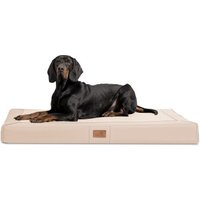 Tierlando ® OSCAR VISCO Orthopädische Hundematratze Kunstleder Velours Hundebett creme 1,2 m, 11 cm, 90 cm von Tierlando