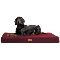 Tierlando ® OSCAR VISCO Orthopädische Hundematratze Kunstleder Velours Hundebett dunkelrot 1,2 m, 11 cm, 90 cm von Tierlando