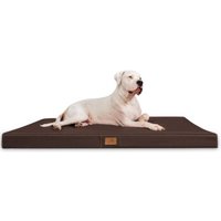 Tierlando ® OSCAR VISCO Orthopädische Hundematte Matratze Kunstleder Hundebett braun 1,5 m, 11 cm, 1 m von Tierlando