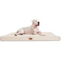 Tierlando ® OSCAR VISCO Orthopädische Hundematte Matratze Kunstleder Hundebett creme 1,2 m, 11 cm, 90 cm von Tierlando