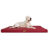 Tierlando ® OSCAR VISCO Orthopädische Hundematte Matratze Kunstleder Hundebett dunkelrot 1,5 m, 11 cm, 1 m von Tierlando