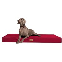 Tierlando ® HUGO Ortho Plus Orthopädische Hundematratze dunkelrot 1,5 m, 13 cm, 1 m von Tierlando