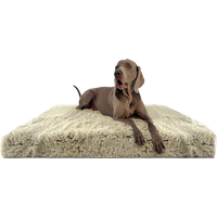 Tierlando ® Orthopädische Hundematratze PITT Shaggy ORTHO PLUS beige 1 m, 13 cm, 80 cm von Tierlando