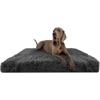 Tierlando ® Orthopädische Hundematratze PITT Shaggy ORTHO PLUS schwarz/ graphit 80 cm, 13 cm, 60 cm von Tierlando