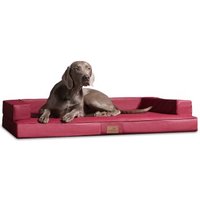 Tierlando ® Orthopädisches Design Hundesofa GIBSON VISCO Kunstleder kubische Form dunkelrot 1 m, 22 cm, 80 cm von Tierlando