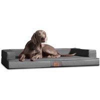 Tierlando ® Orthopädisches Design Hundesofa GIBSON VISCO Kunstleder kubische Form grau/ grau 1,2 m, 22 cm, 90 cm von Tierlando