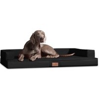 Tierlando ® Orthopädisches Design Hundesofa GIBSON VISCO Kunstleder kubische Form schwarz 1,5 m, 22 cm, 1 m von Tierlando