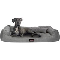 Tierlando ® BRUCE VELOURS Orthopädisches Hundebett Soft grau/ grau 1,1 m, 25 cm, 90 cm von Tierlando