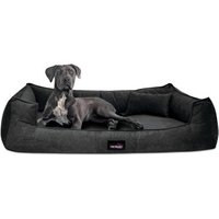 Tierlando ® BRUCE VELOURS Orthopädisches Hundebett Soft schwarz 1,3 m, 25 cm, 1 m von Tierlando