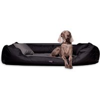 Tierlando ® Orthopädisches Hundebett NESTOR | Starkes Oxford 2000D DUO | Extra Robust Schwarz graphit schwarz 1,1 m, 25 cm, 90 cm von Tierlando