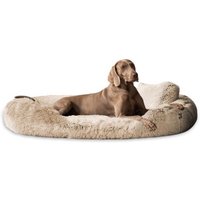 Tierlando ® Orthopädisches Hundebett PAMELA Shaggy kuscheliger Langflor beige 1,75 m, 20 cm, 1,15 m von Tierlando