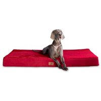 Tierlando ® STUART ORTHO PLUS - Orthopädische Hundematte dunkelrot 1,5 m, 13 cm, 1 m von Tierlando