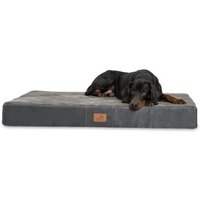 Tierlando ® STUART ORTHO PLUS - Orthopädische Hundematte schwarz/ graphit 80 cm, 13 cm, 60 cm von Tierlando