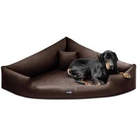 Tierlando ® TRIVIA - Orthopädisches Eckhundebett braun 80 cm, 25 cm, 80 cm von Tierlando