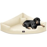 Tierlando ® TRIVIA - Orthopädisches Eckhundebett creme 1,2 m, 25 cm, 1,2 m von Tierlando