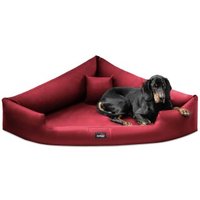 Tierlando ® TRIVIA - Orthopädisches Eckhundebett dunkelrot 1,2 m, 25 cm, 1,2 m von Tierlando