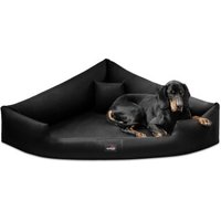 Tierlando ® TRIVIA - Orthopädisches Eckhundebett schwarz 1 m, 25 cm, 1 m von Tierlando