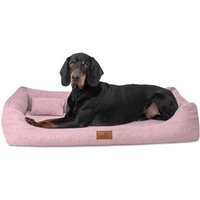 Tierlando ® WILLIAM Couture - Orthopädisches Hundebett | Bequemes Hundesofa altrosa 1,3 m, 22 cm, 1 m von Tierlando