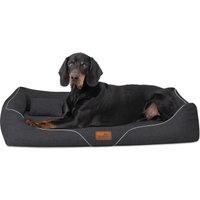 Tierlando ® WILLIAM Couture - Orthopädisches Hundebett | Bequemes Hundesofa anthrazit 1,1 m, 22 cm, 85 cm von Tierlando