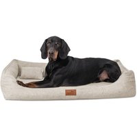 Tierlando ® WILLIAM Couture - Orthopädisches Hundebett | Bequemes Hundesofa creme 1,1 m, 22 cm, 85 cm von Tierlando