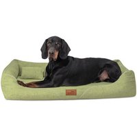 Tierlando ® WILLIAM Couture - Orthopädisches Hundebett | Bequemes Hundesofa hellgrün 1,1 m, 22 cm, 85 cm von Tierlando