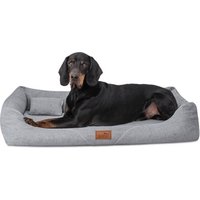 Tierlando ® WILLIAM Couture - Orthopädisches Hundebett | Bequemes Hundesofa schwarz/ graphit 1,1 m, 22 cm, 85 cm von Tierlando