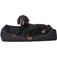 Tierlando ® WILLIAM Couture - Orthopädisches Hundebett | Bequemes Hundesofa schwarz 1,1 m, 22 cm, 85 cm von Tierlando