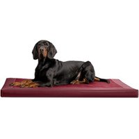 Tierlando CARLOS Velours-Kunstleder Hundematratze dunkelrot 1,2 m, 6 cm, 90 cm von Tierlando