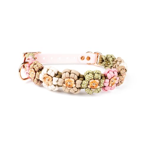 Hundehalsband Tierluxe Blumen Paracord (Rosa, S Halsumfang 25-30 cm) von Tierluxe