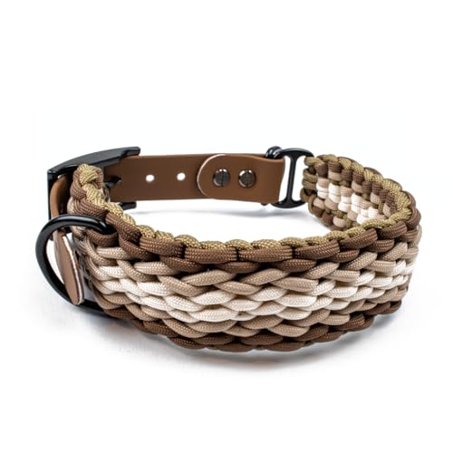 Hundehalsband Tierluxe Natur Handgemacht Paracord (Erde, L Halsumfang 35-41 cm) von Tierluxe