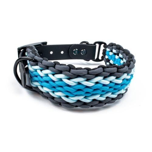 Hundehalsband Tierluxe Natur Handgemacht Paracord (Wasser, L Halsumfang 35-41 cm) von Tierluxe