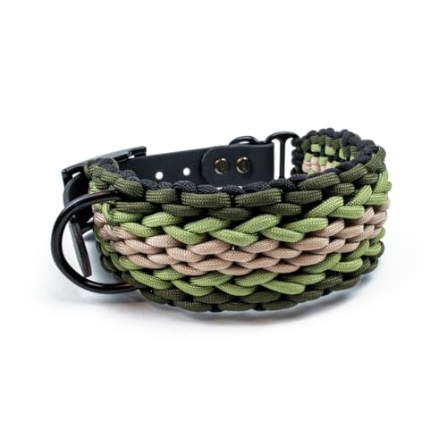 Hundehalsband Tierluxe Natur Handgemacht Paracord (Welt, L Halsumfang 35-41 cm) von Tierluxe